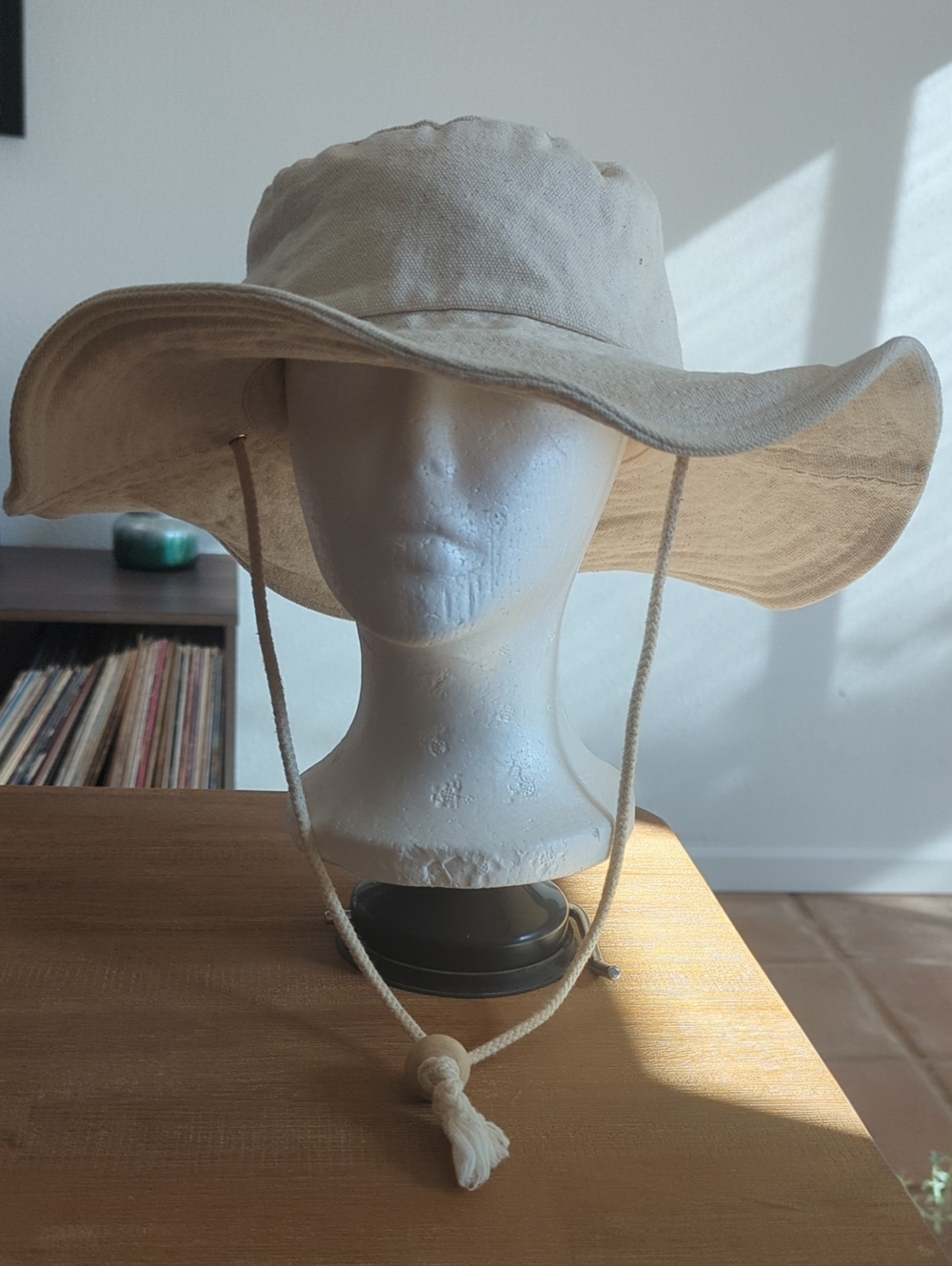 Madewell Wide Brim Sun Hat in Natural Canvas with Chin Cord